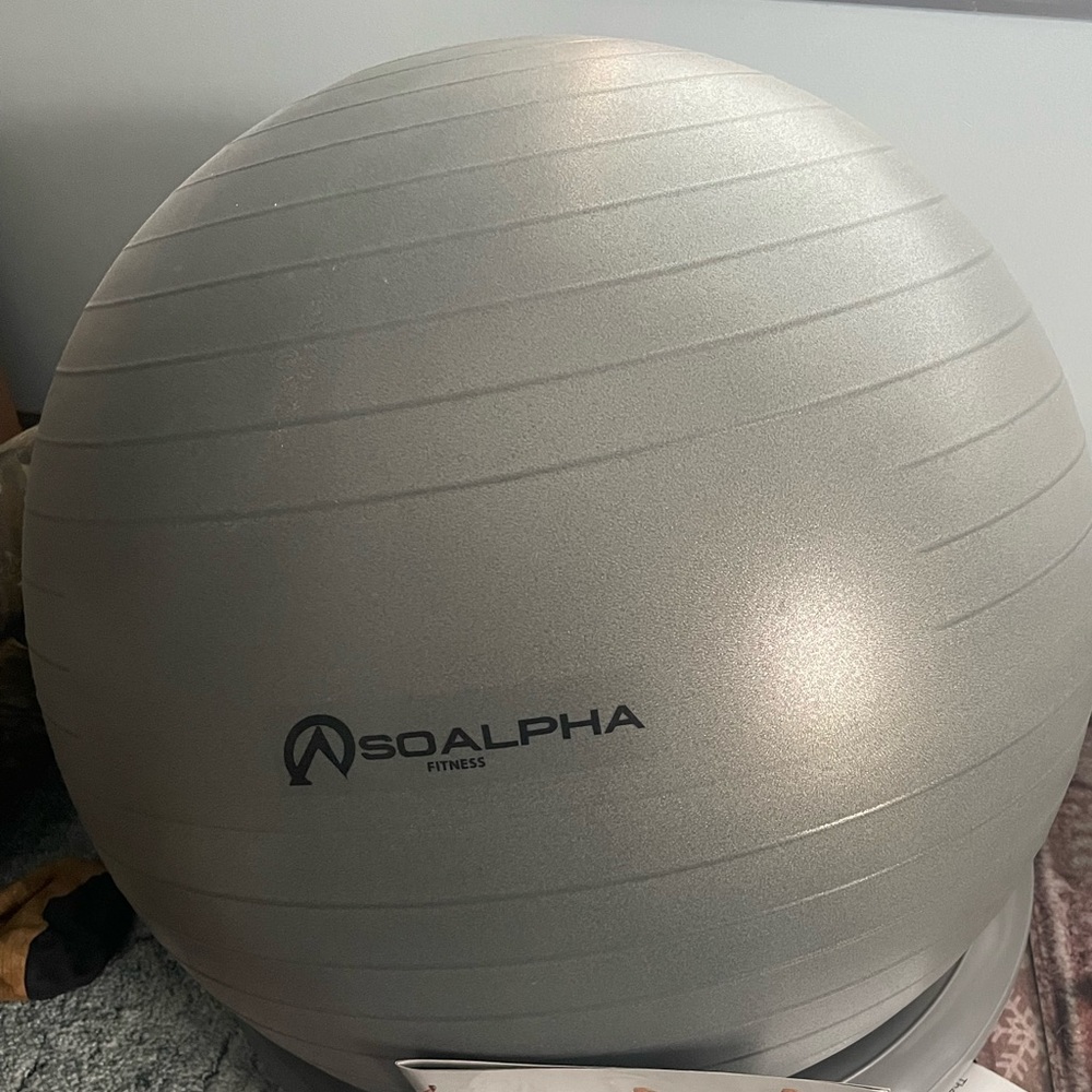 Exercise ball with stabilizer